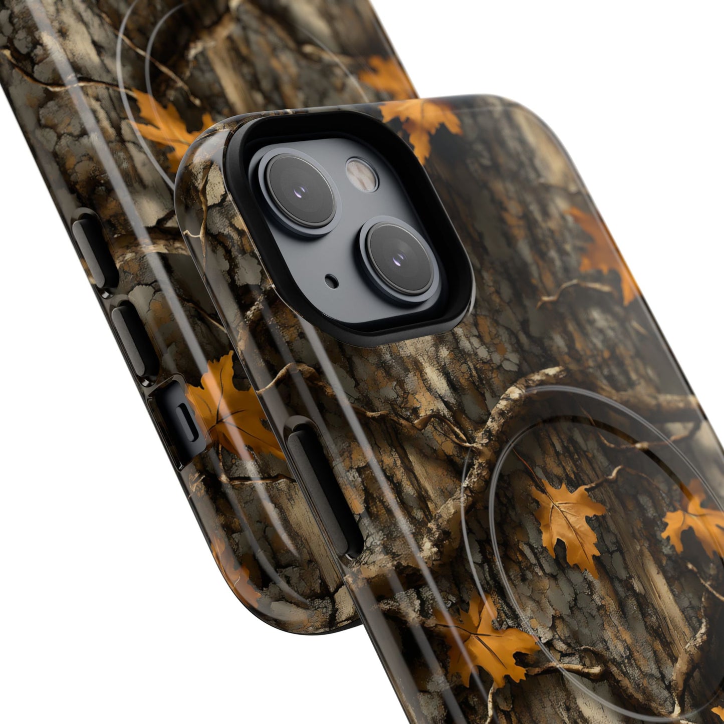 Orange Leaf Tree Camo Magnetic Case