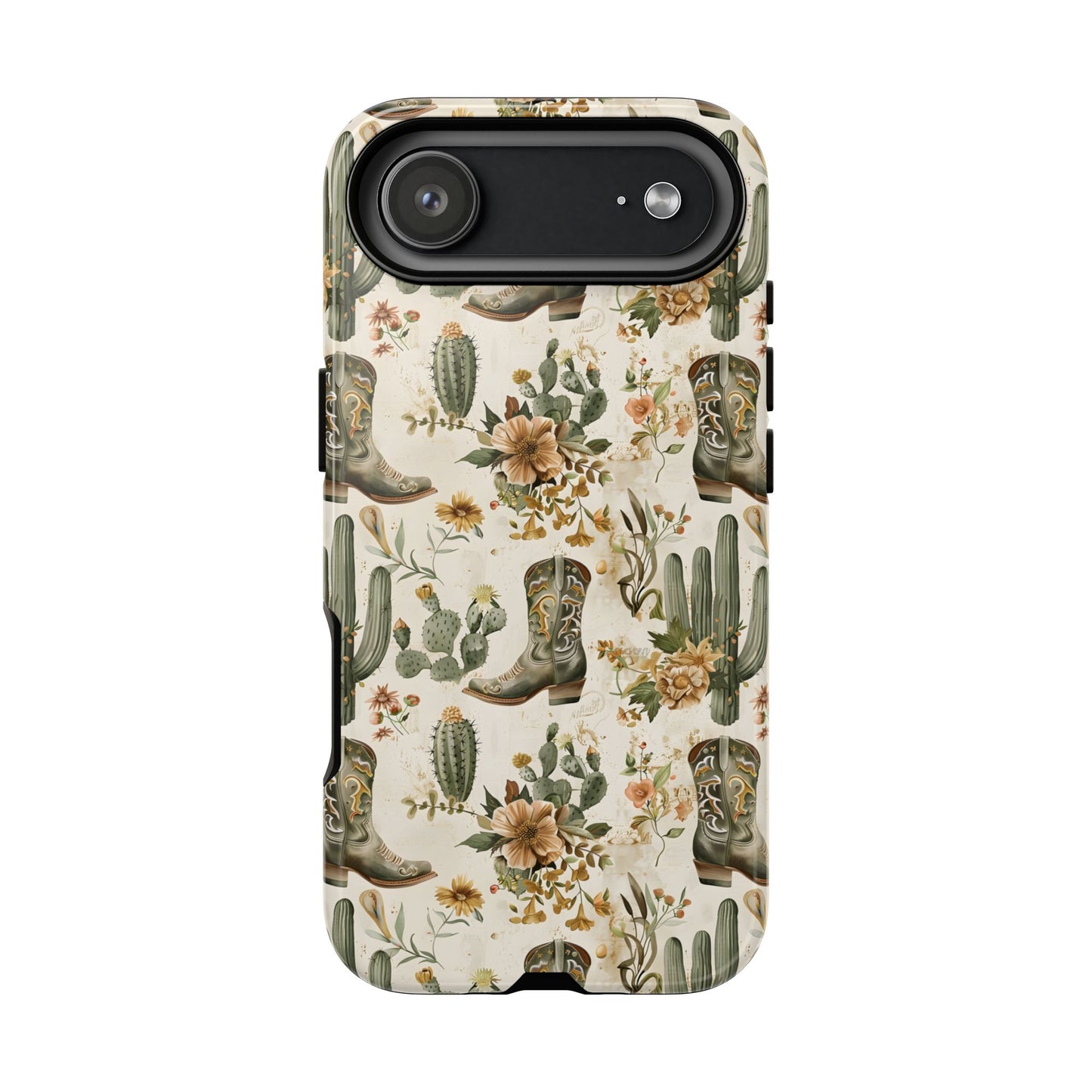 Sage Boots and Flowers Tough Phone Case