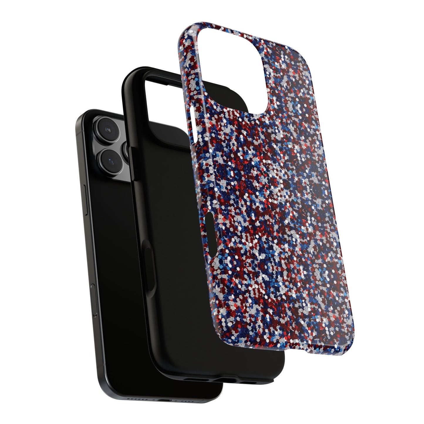 Red White Blue Glitter Tough Phone Case