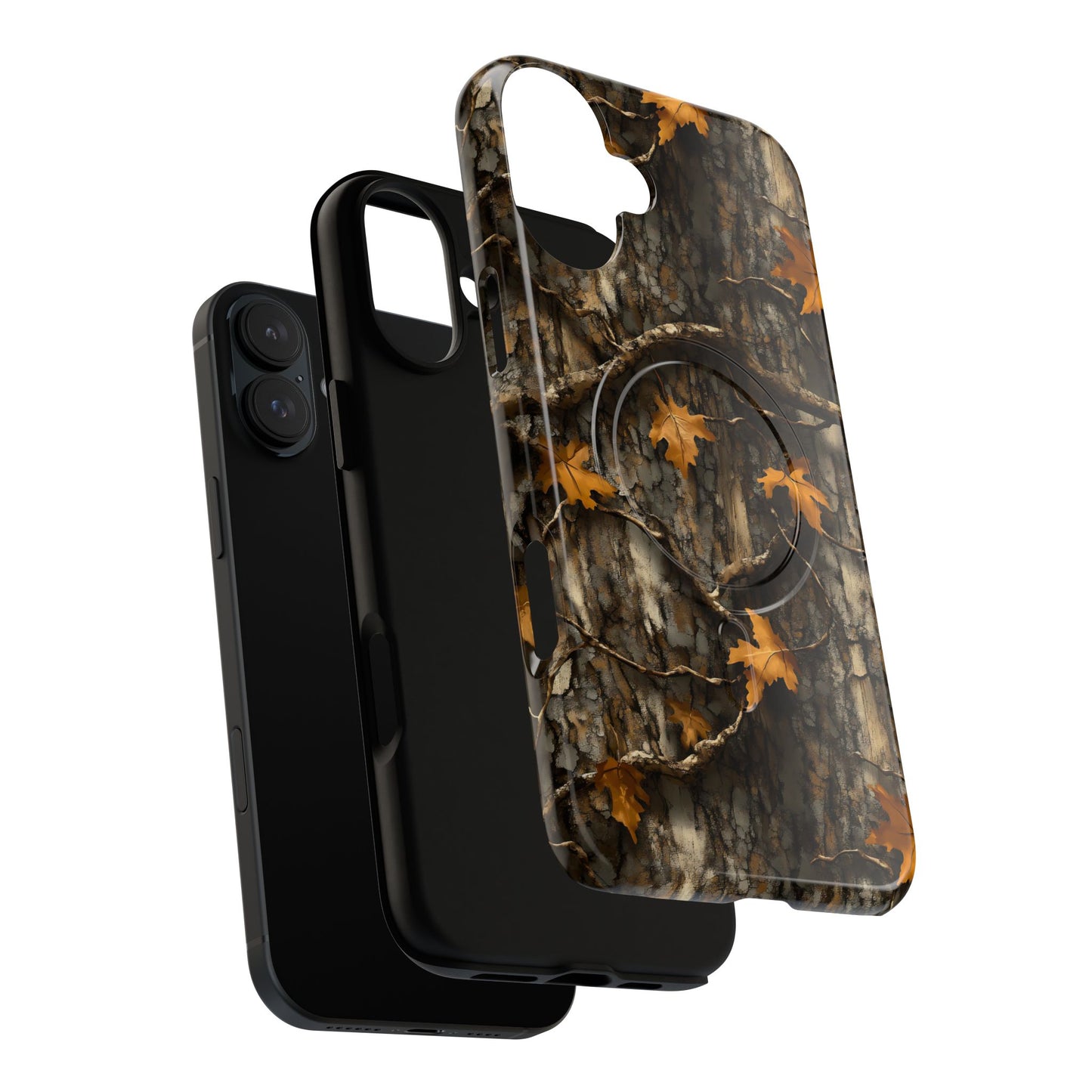 Orange Leaf Tree Camo Magnetic Case