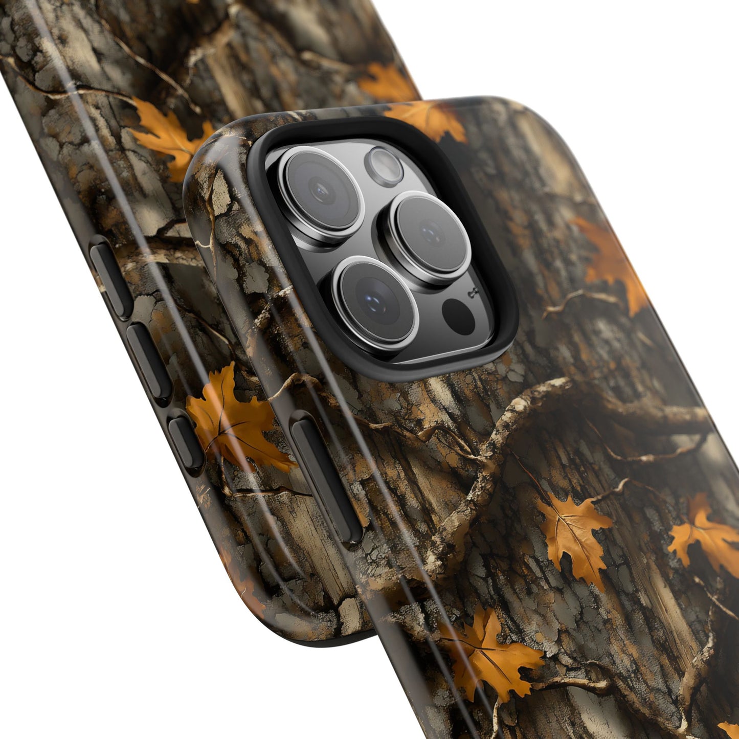 Orange Leaf Tree Camo Phone Case