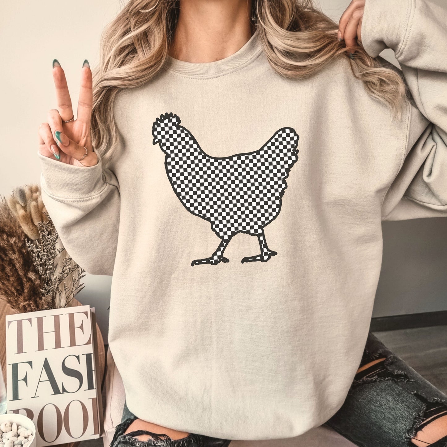 Checkered Chicken Sweatshirt