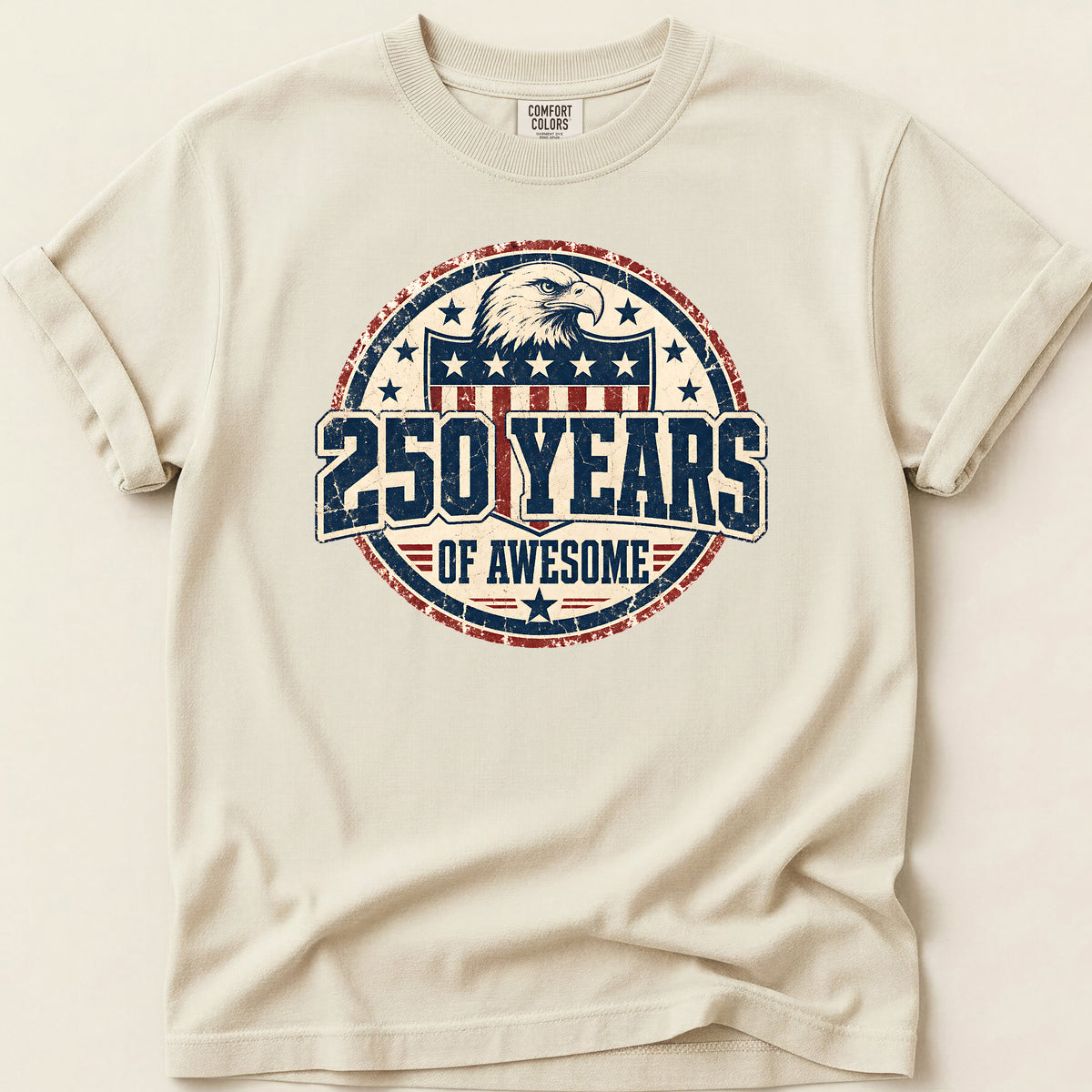 250 Years Of Awesome T-shirt on Ivory