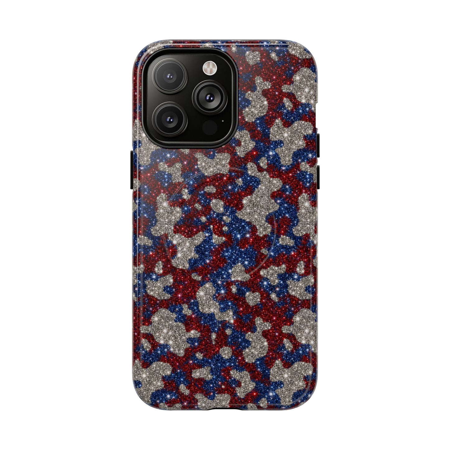 USA Cowhide Glitter Magnetic Case