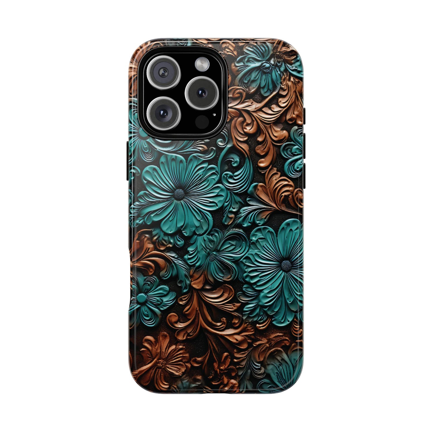 Tooled Floral Tough Phone Case