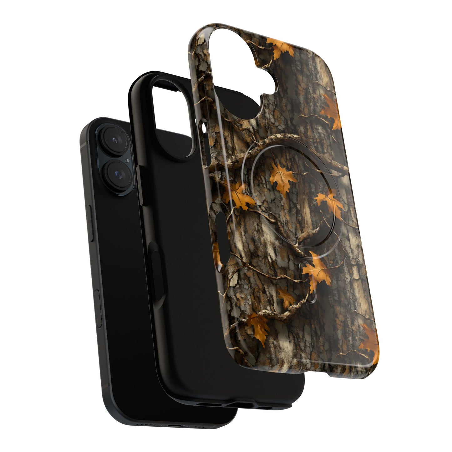 Orange Leaf Tree Camo Magnetic Case