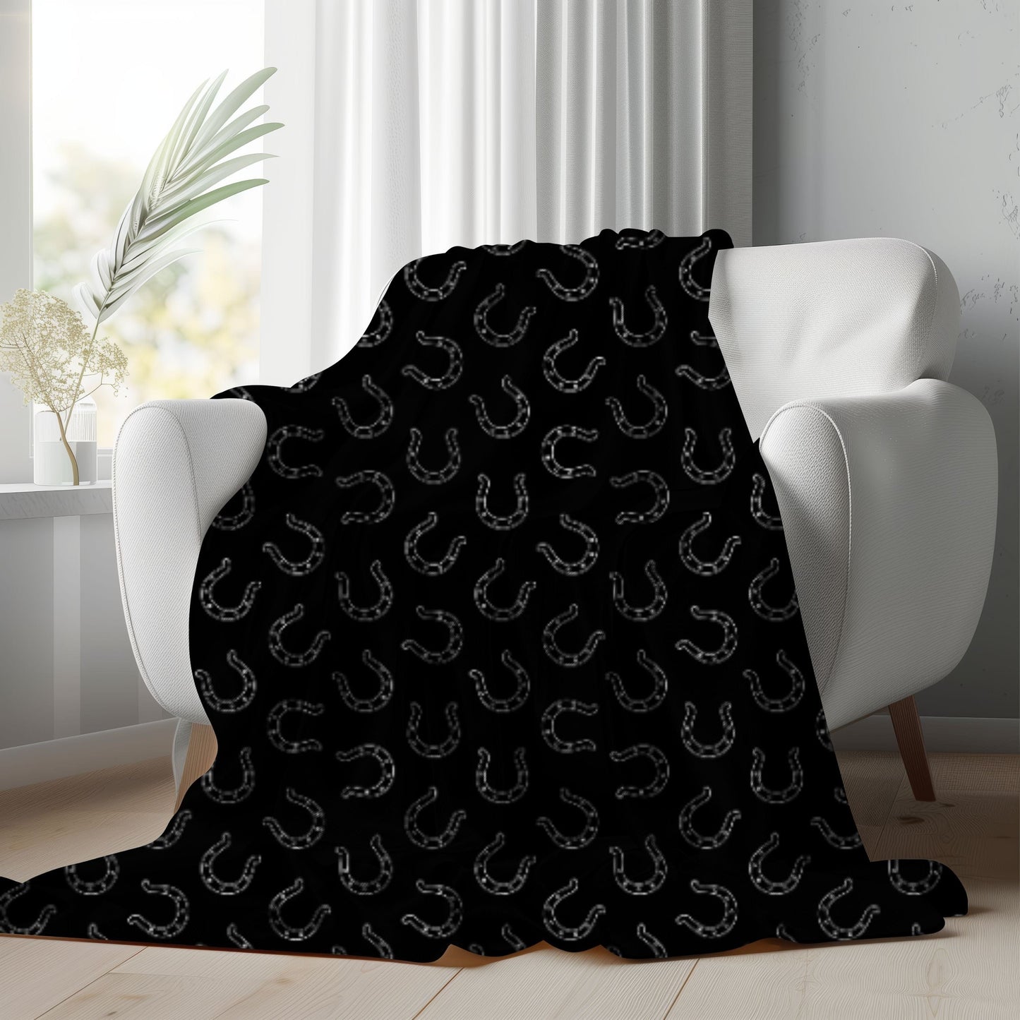 Black Horseshoes Blanket