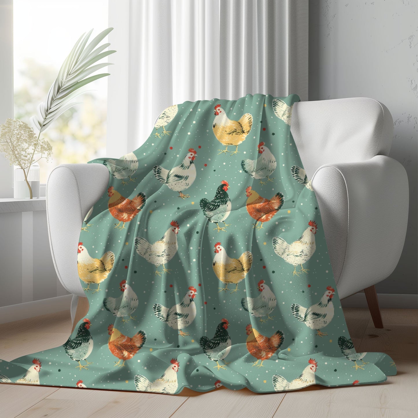 Polka Dot Chickens Blanket