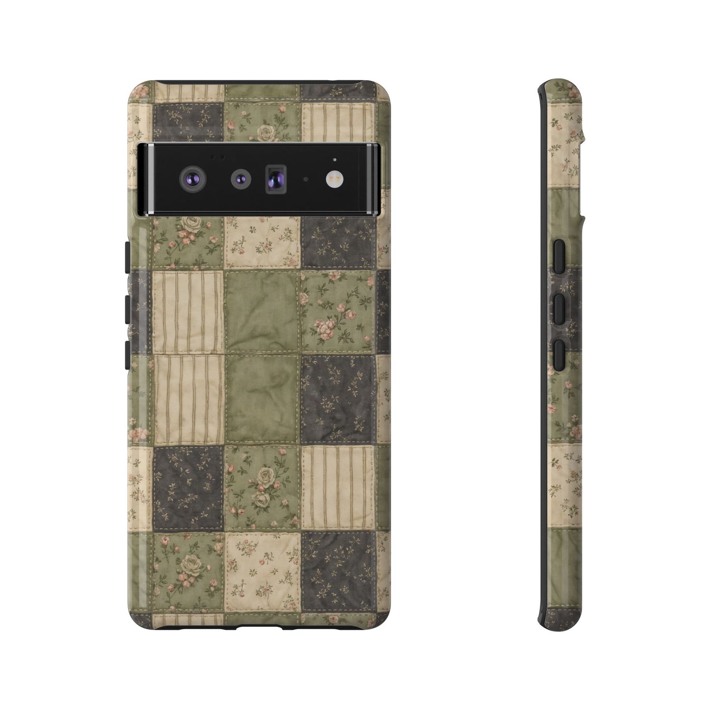 Sage Floral Patchwork Tough Case