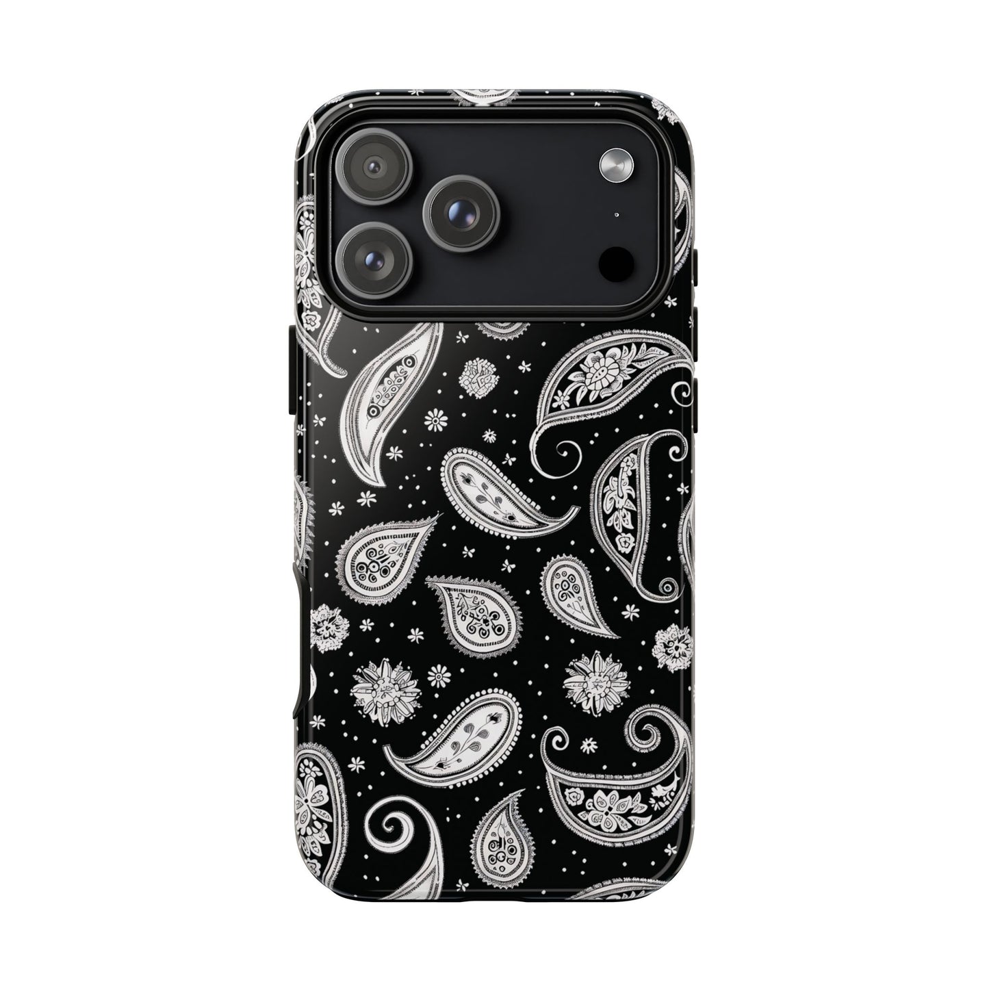 Black White Paisley Tough Phone Case
