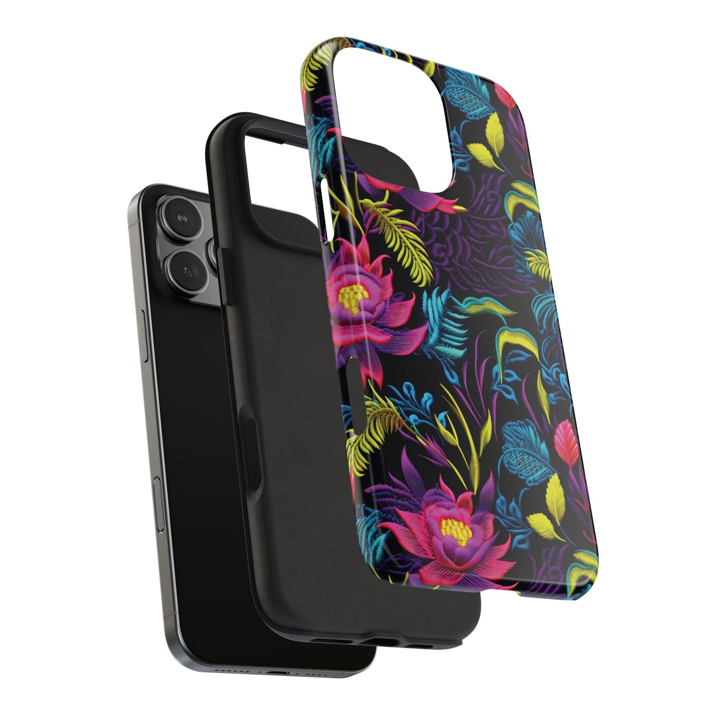 Neon Pink Flowers Phone Case