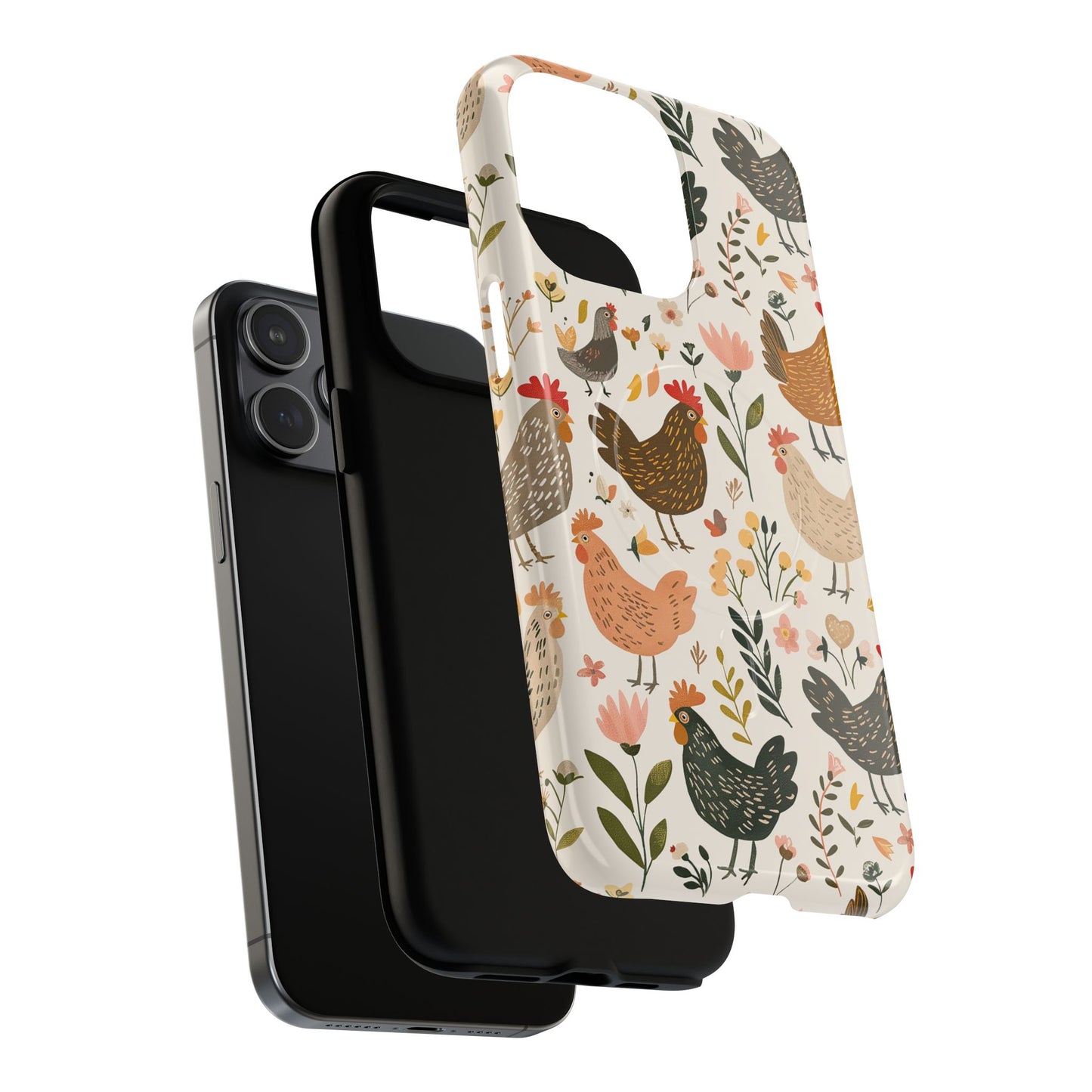 Floral Chickens Magnetic Case