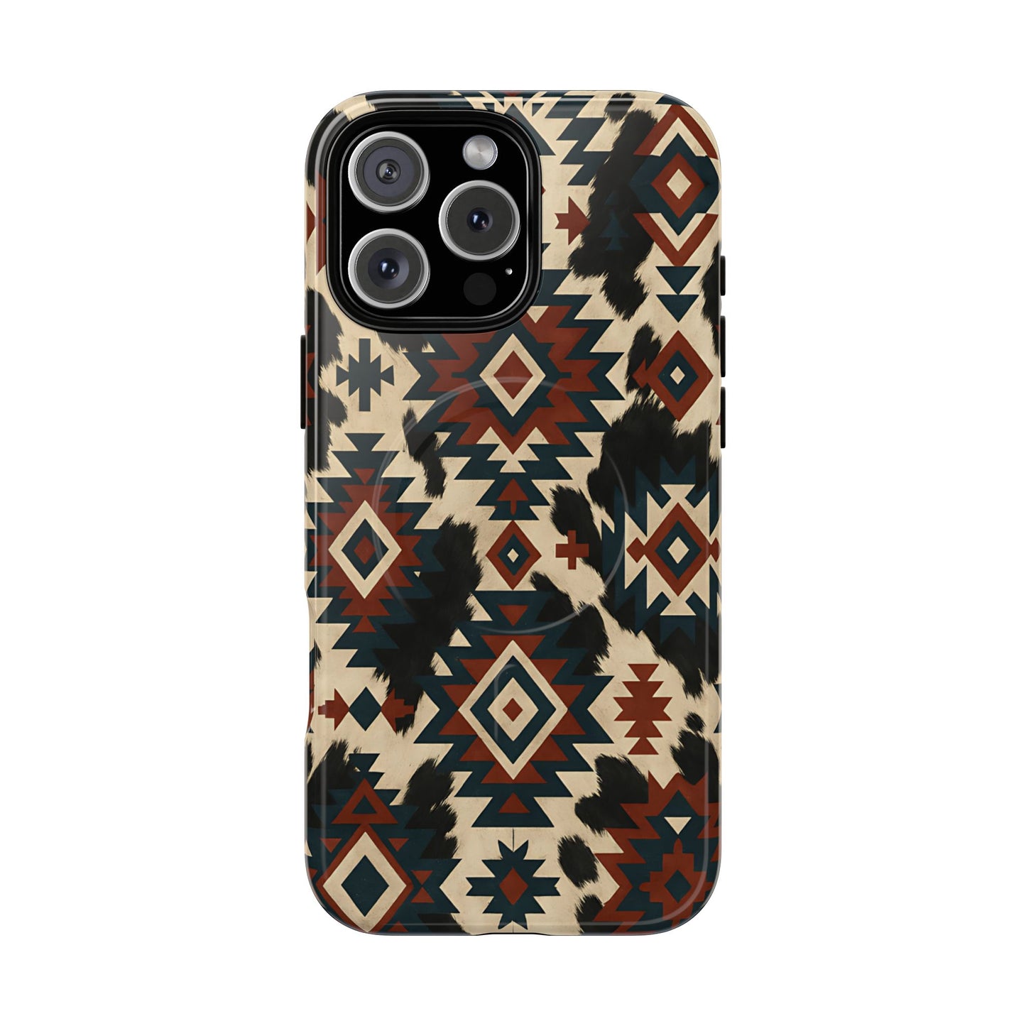 Rust Aztec + Cowhide Magnetic Case
