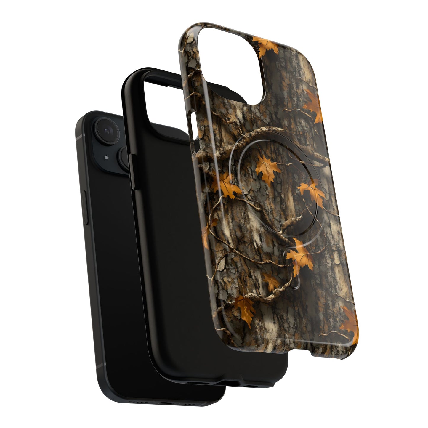Orange Leaf Tree Camo Magnetic Case