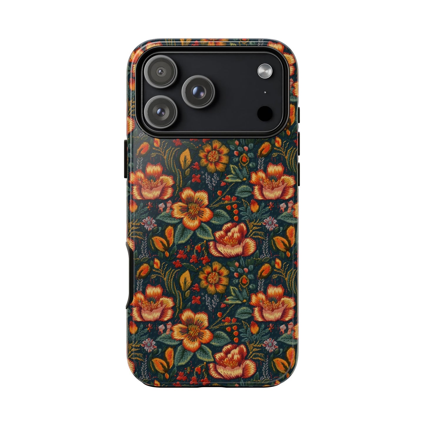 Embroidered Flowers Tough Phone Case