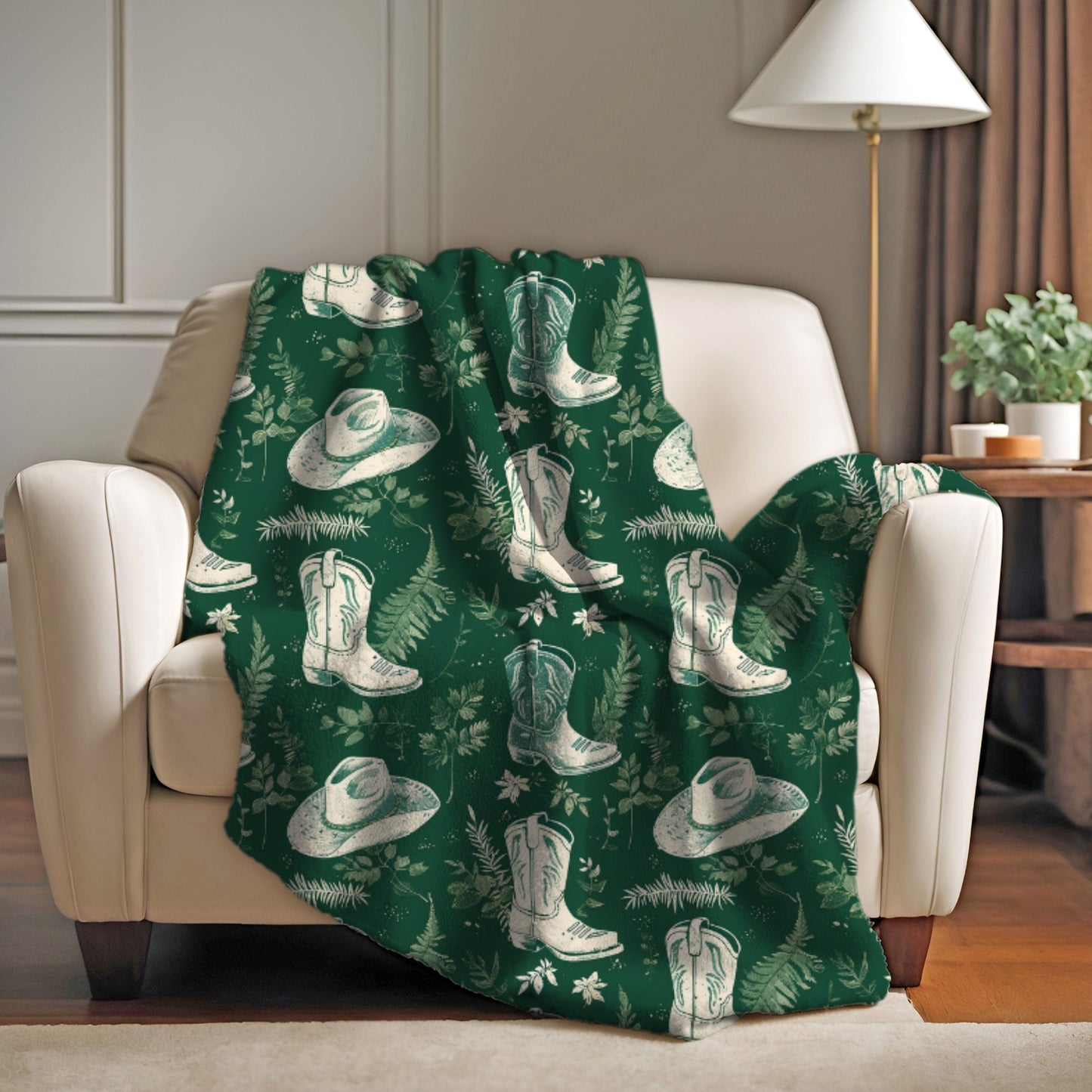 Greenery Boots Blanket