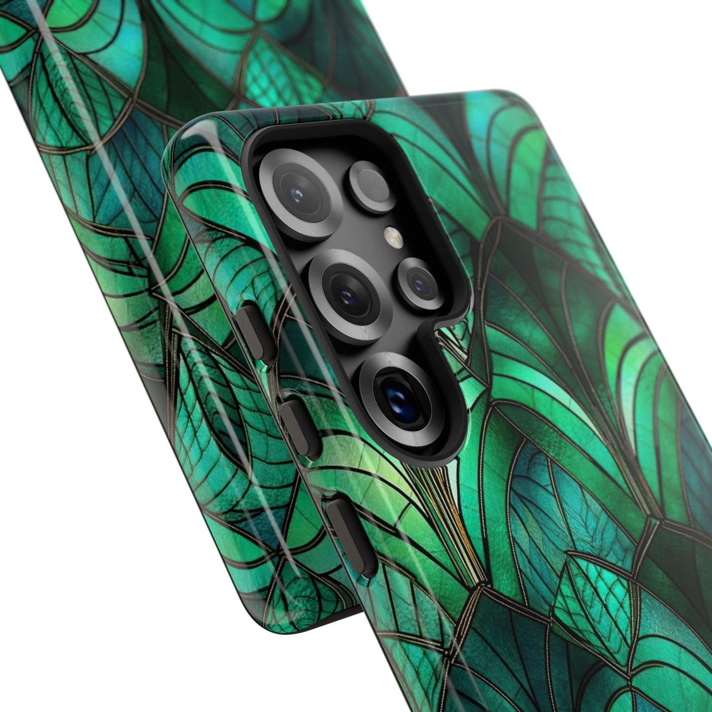 Emerald Green Stained Glass Tough Phone Case