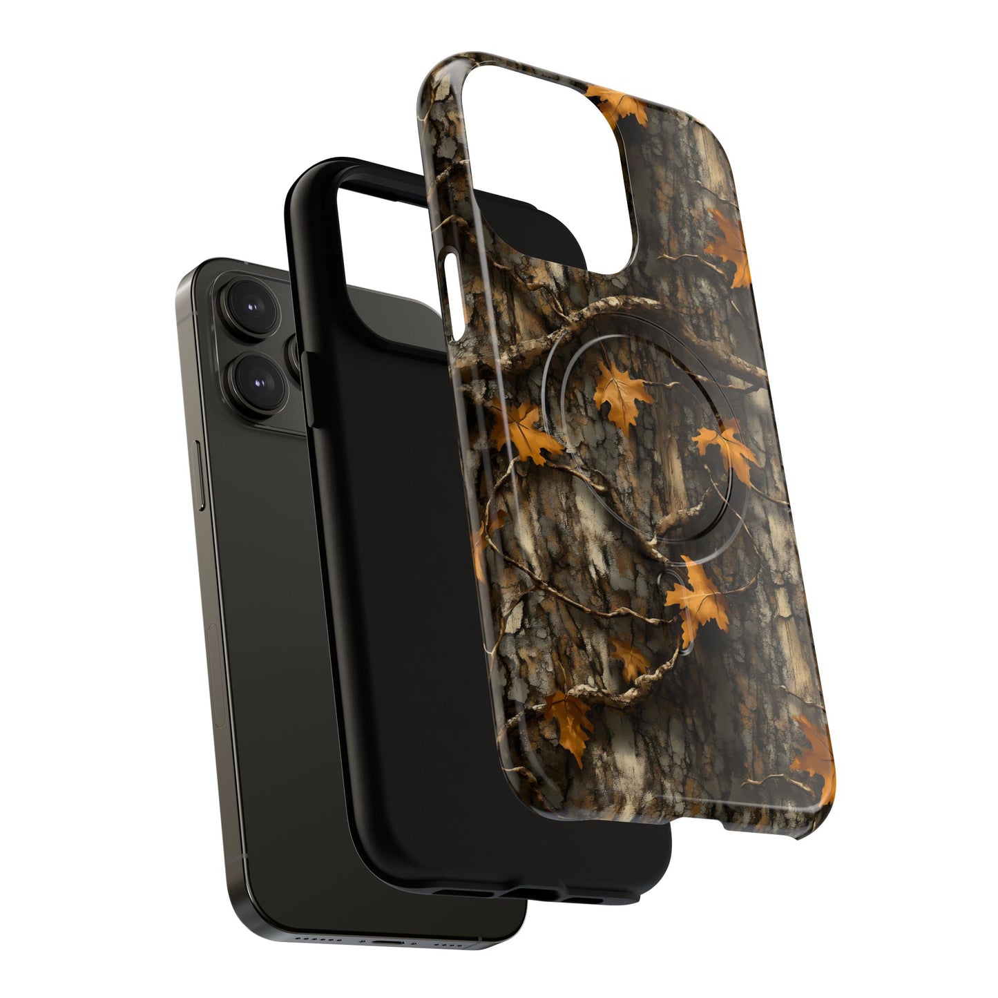 Orange Leaf Tree Camo Magnetic Case