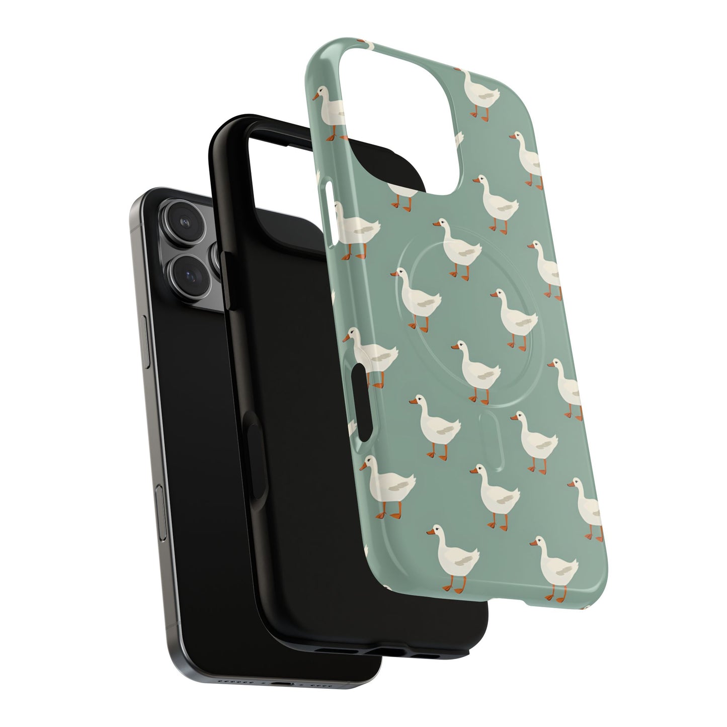 White Ducks on Teal Magnetic Case