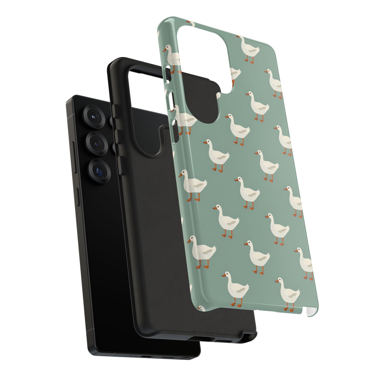 White Ducks on Teal Phone Case