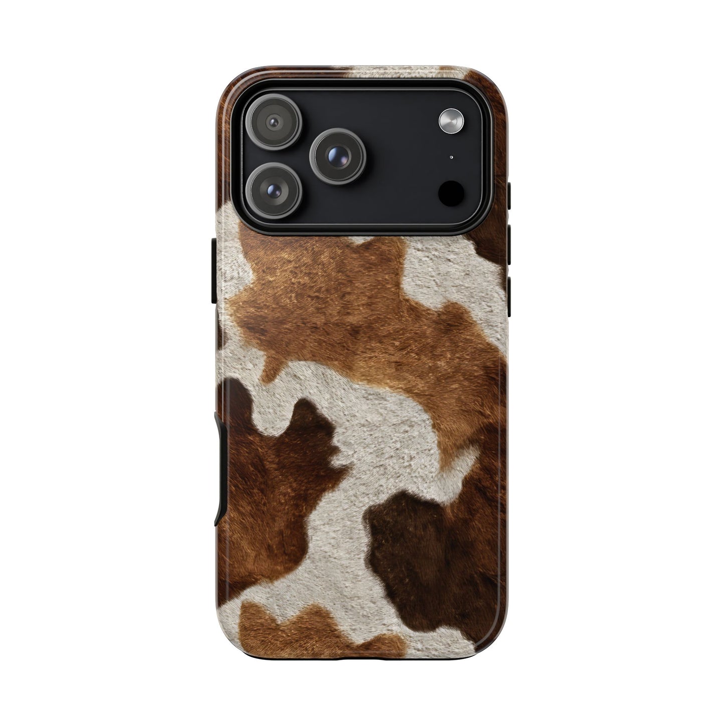Two-Tone Brown Cowhide Tough Phone Case