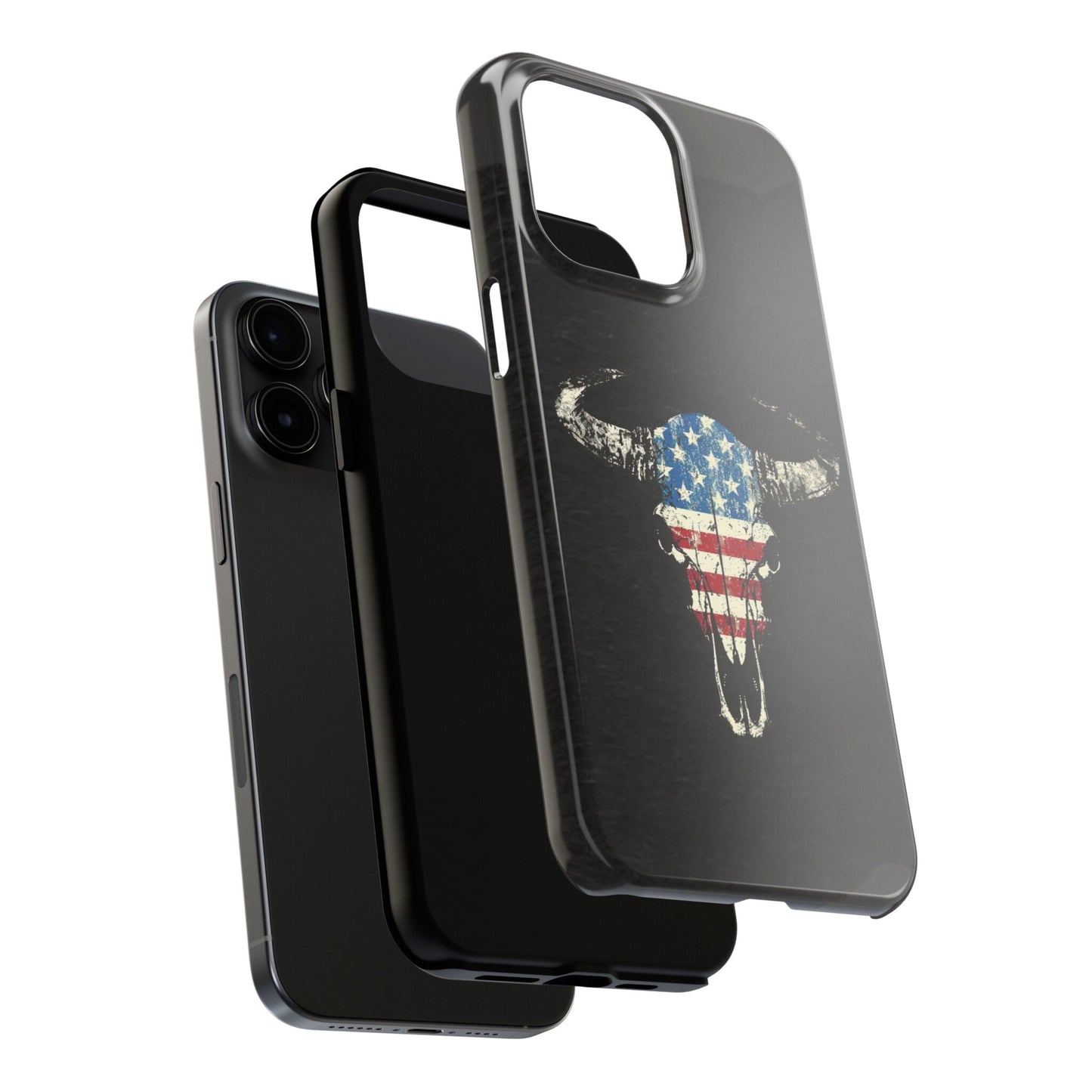 Patriotic Bull Skull Phone Case