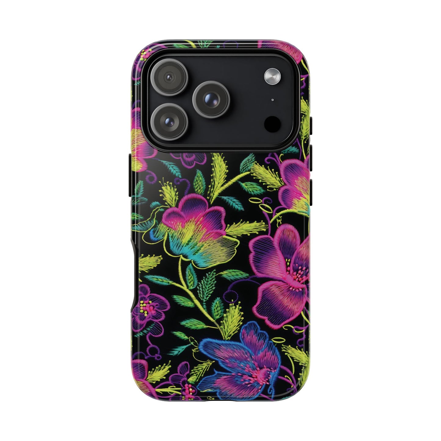 Neon Green Flowers Tough Phone Case