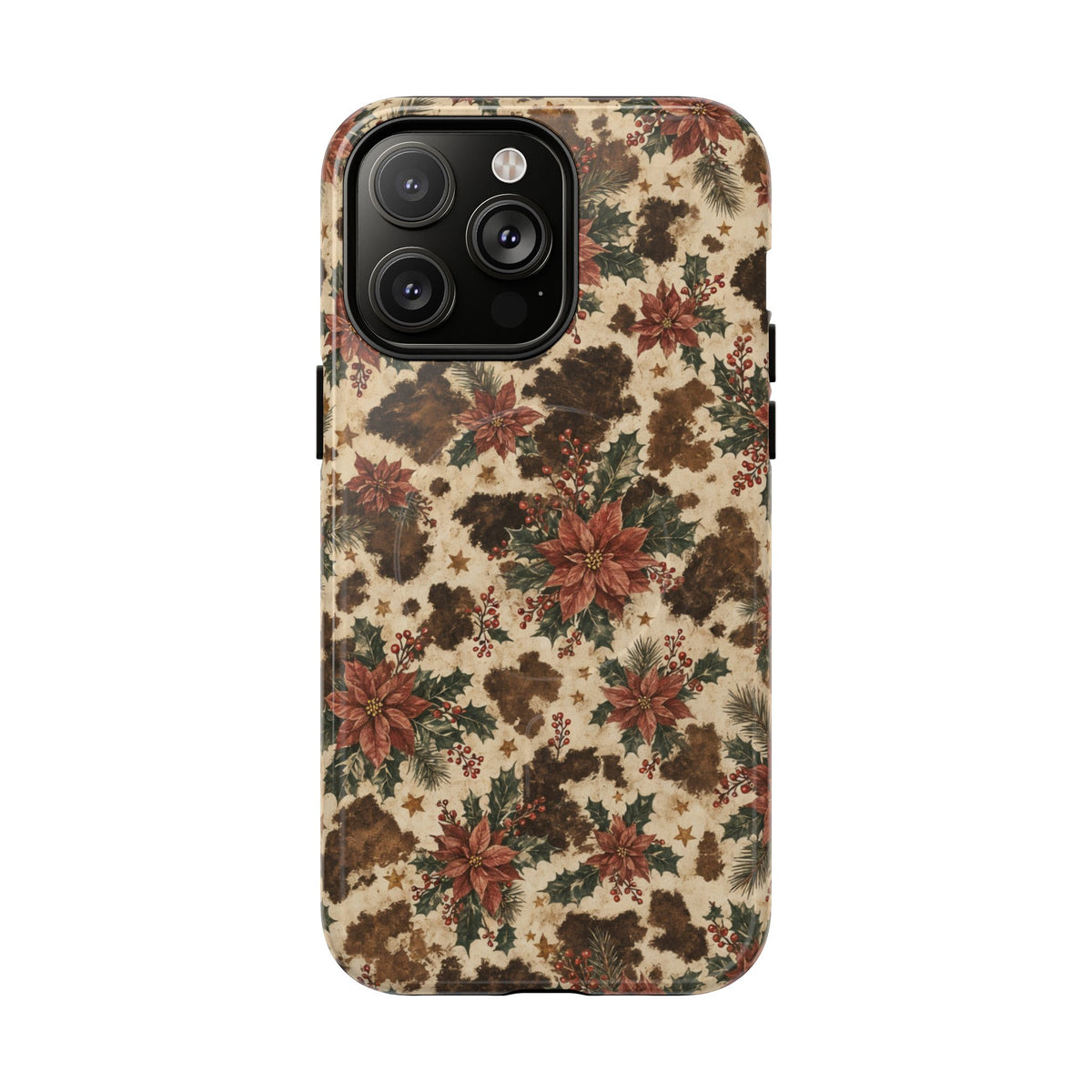 Cowhide Poinsettia Magnetic Case