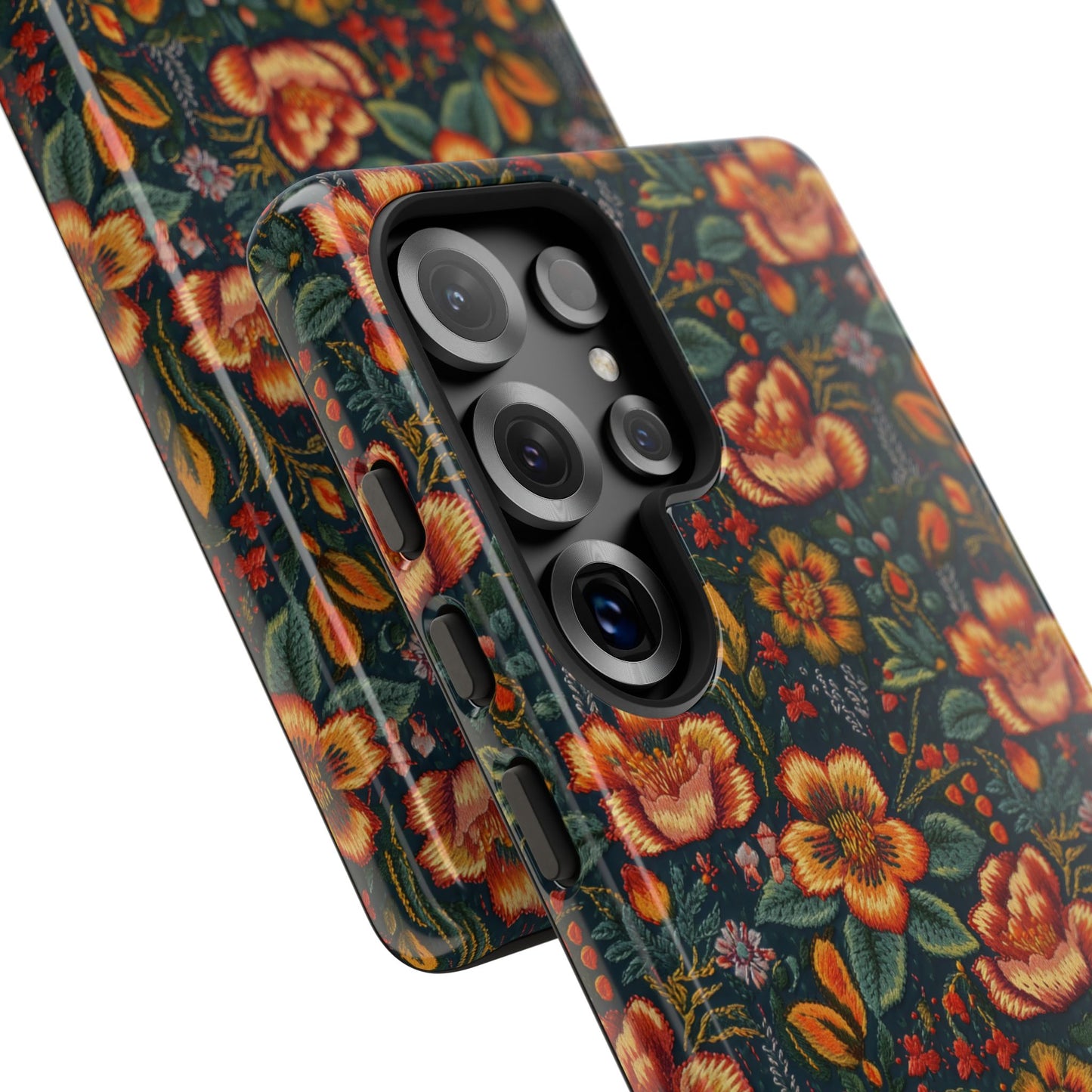 Embroidered Flowers Tough Phone Case