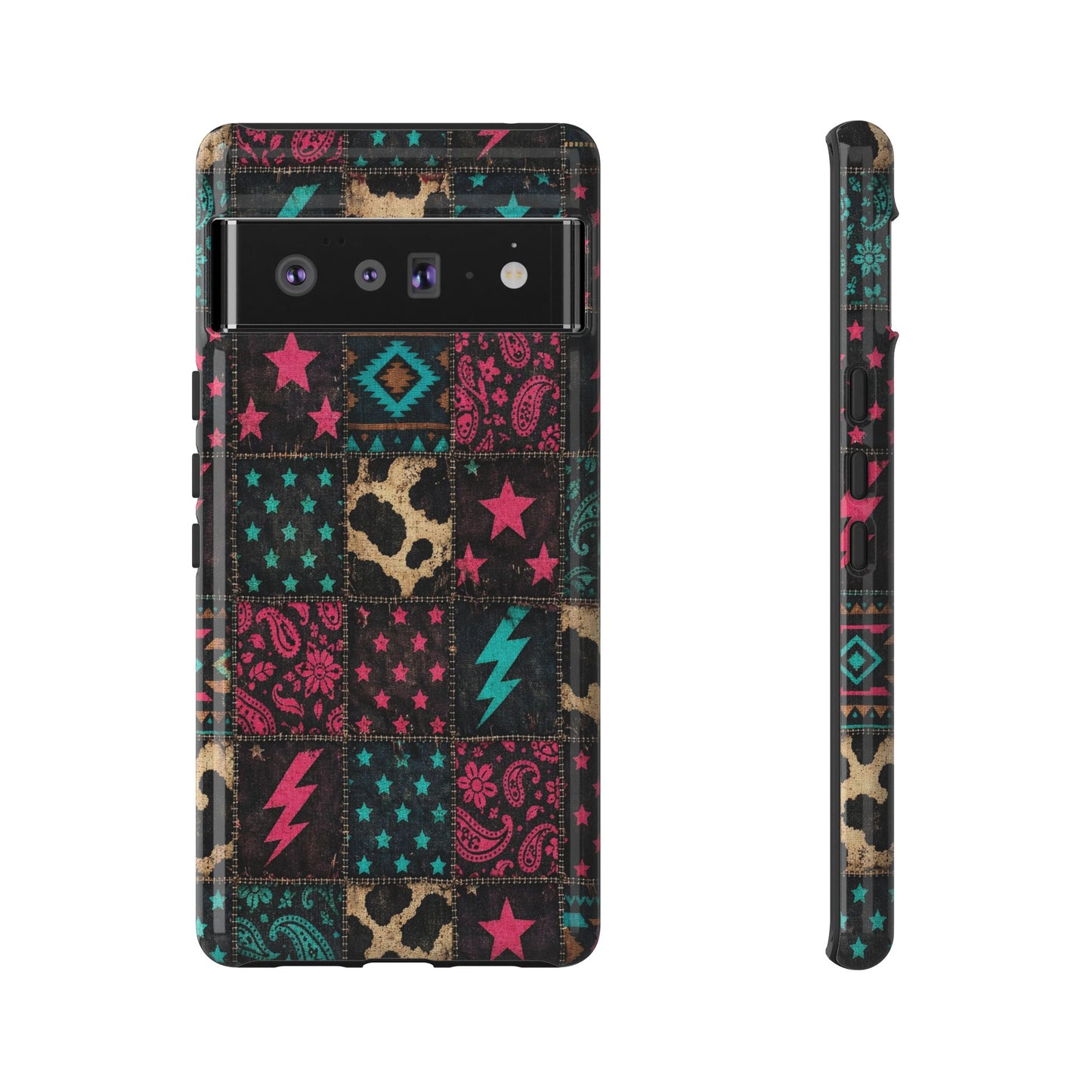 Neon Cowhide Patchwork Tough Case