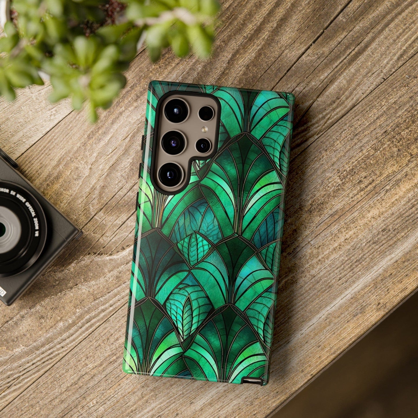 Emerald Green Stained Glass Phone Case