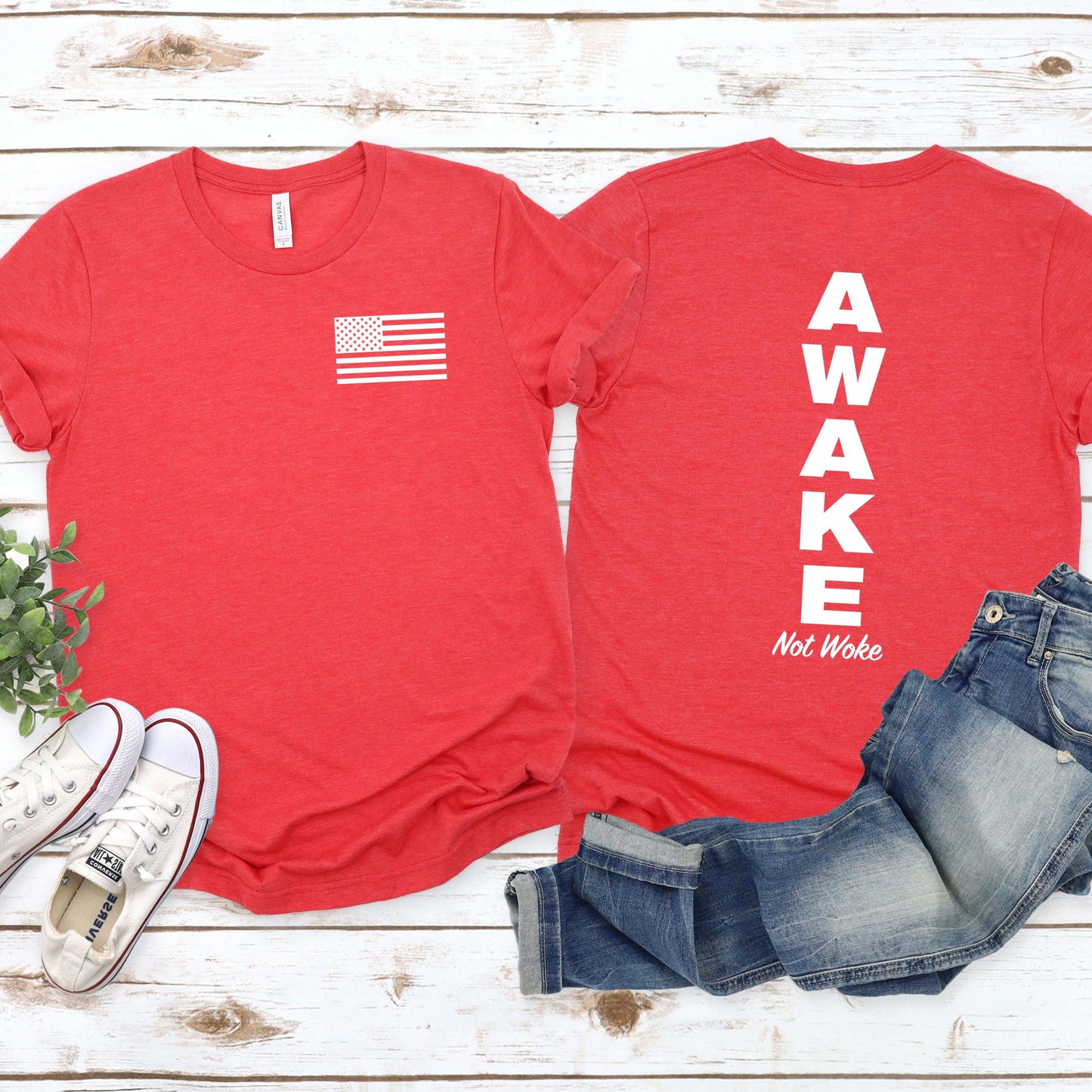 Awake Not Woke Vertical T-shirt