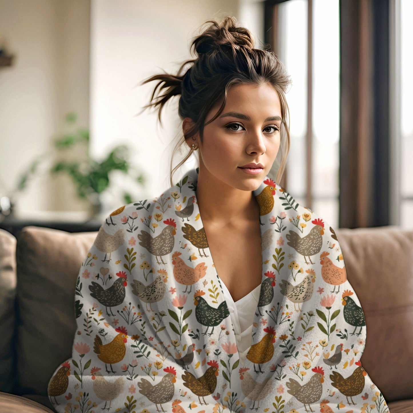 Floral Chickens Blanket