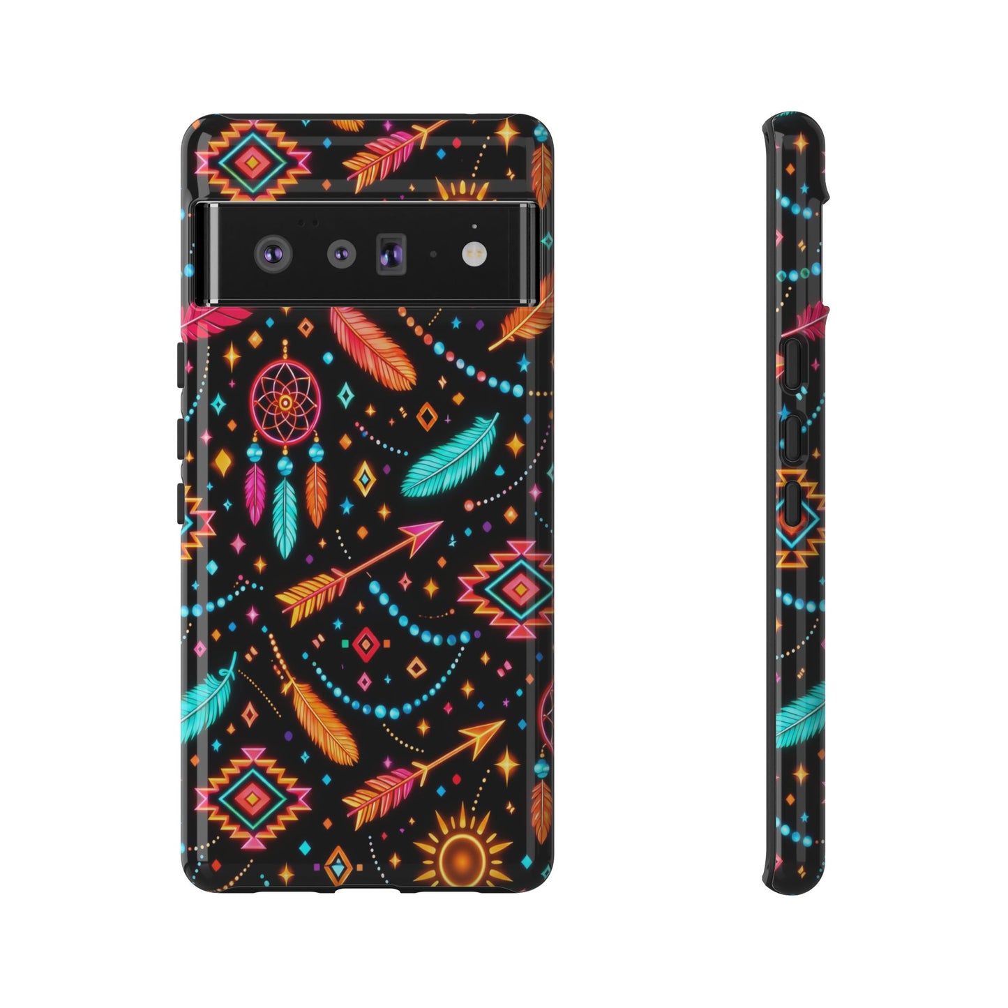 Neon Aztec Feather Tough Case