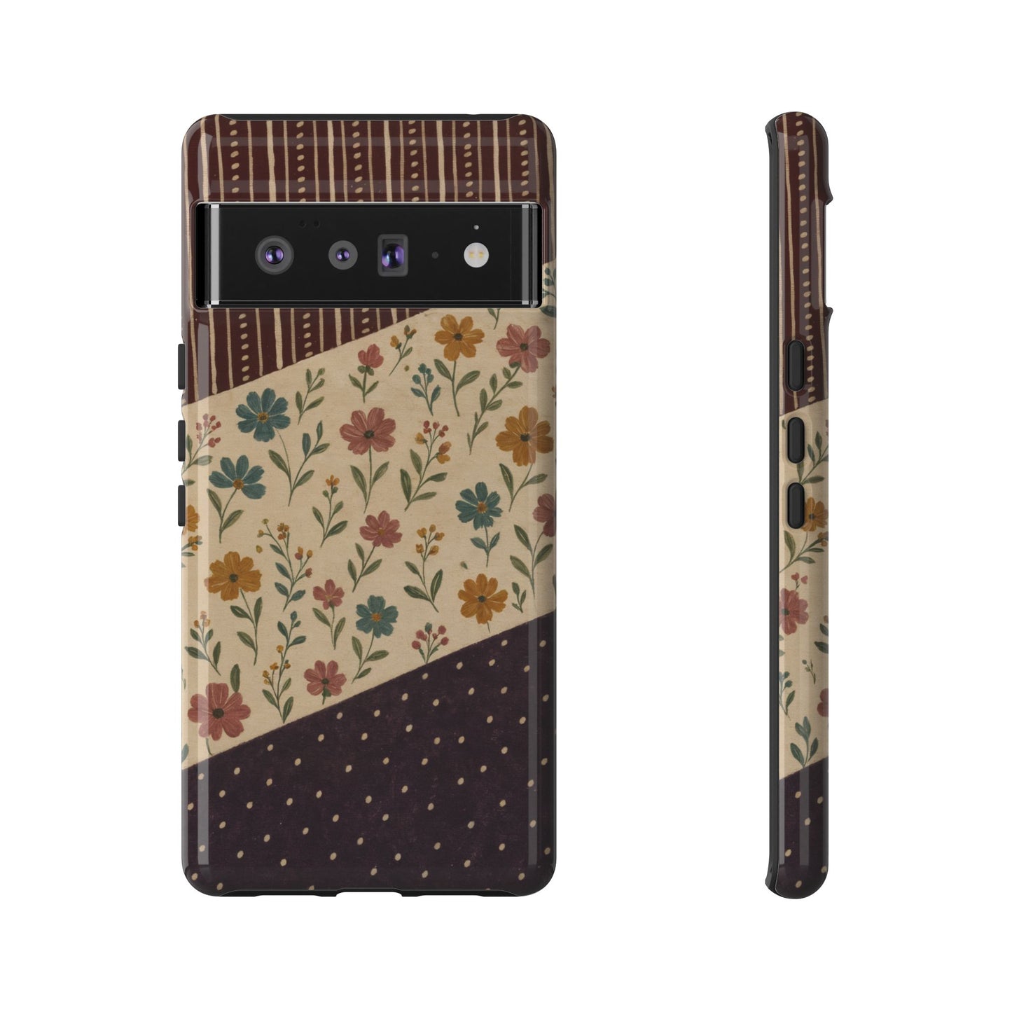 Fall Floral Stripe Tough Case