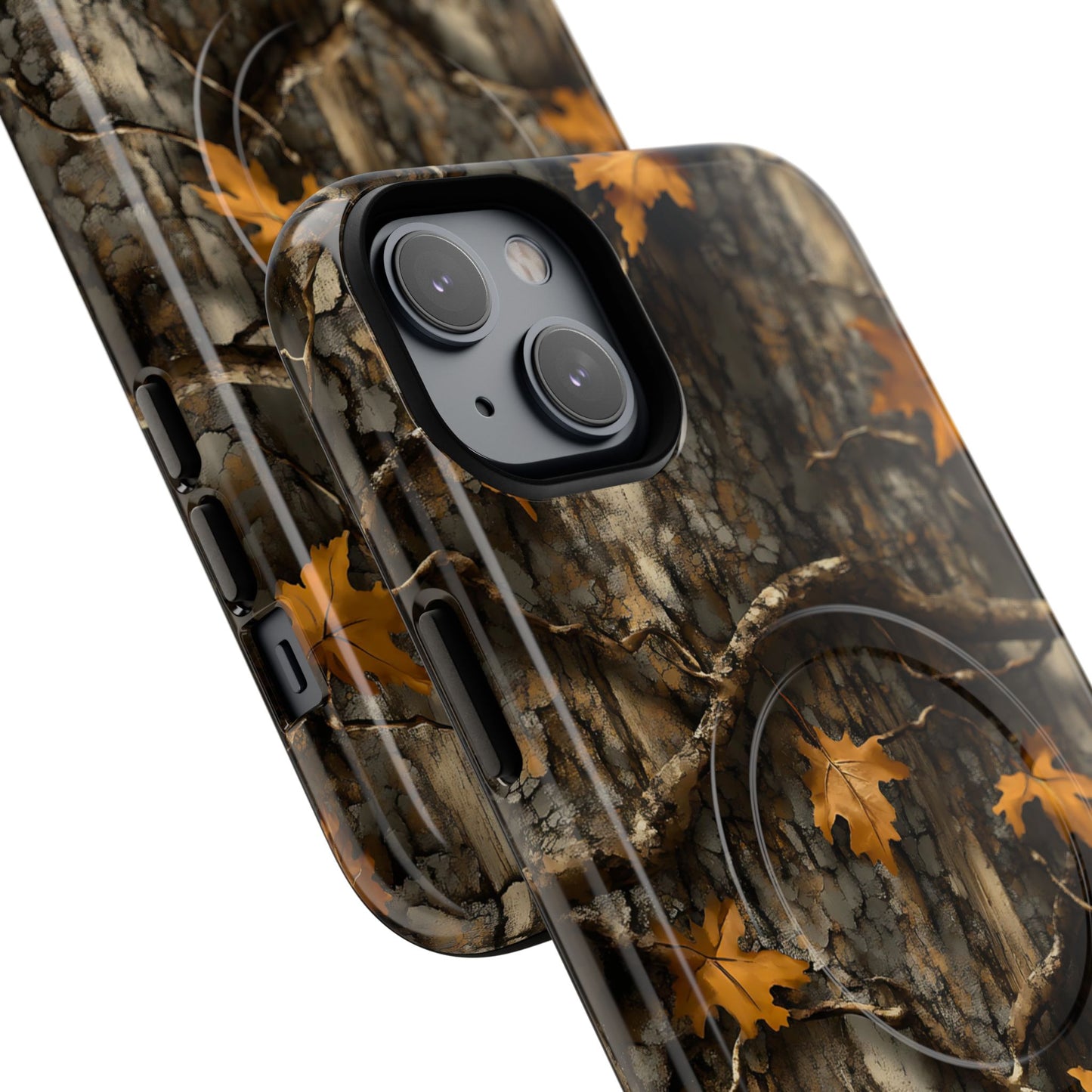 Orange Leaf Tree Camo Magnetic Case