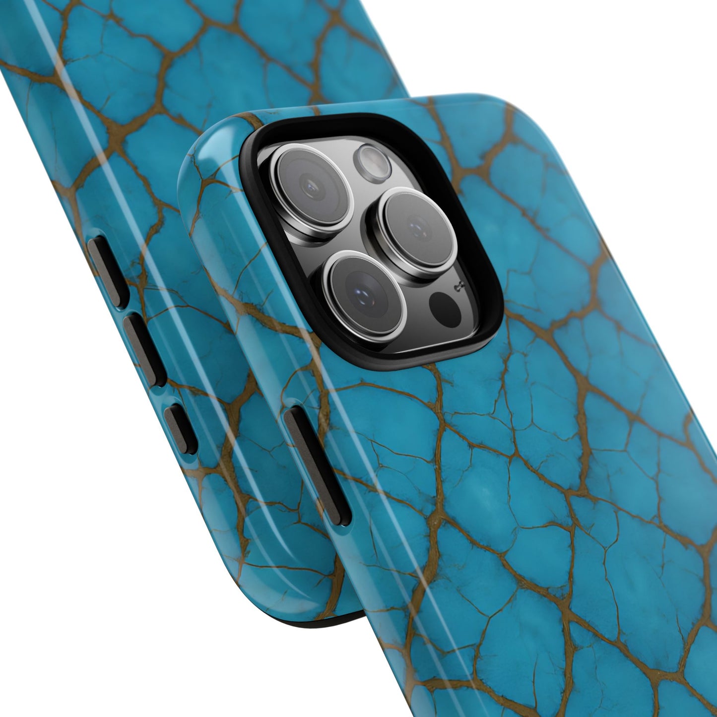 Cracked Turquoise Tough Phone Case