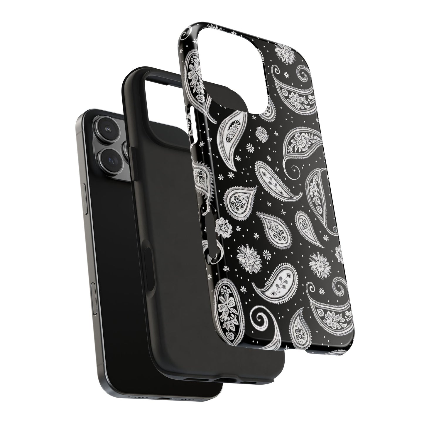 Black White Paisley Phone Case