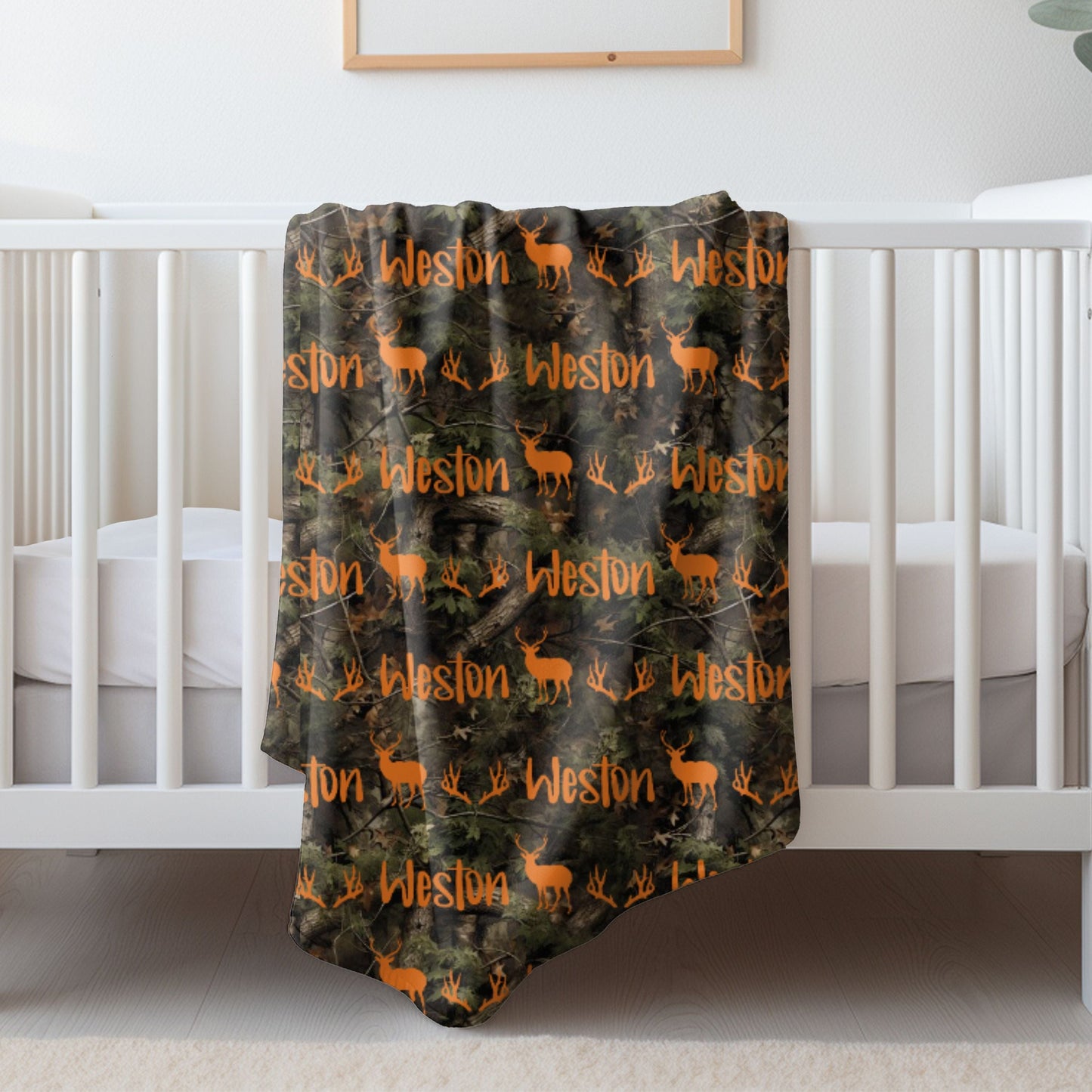 Personalized Camo Deer Blanket