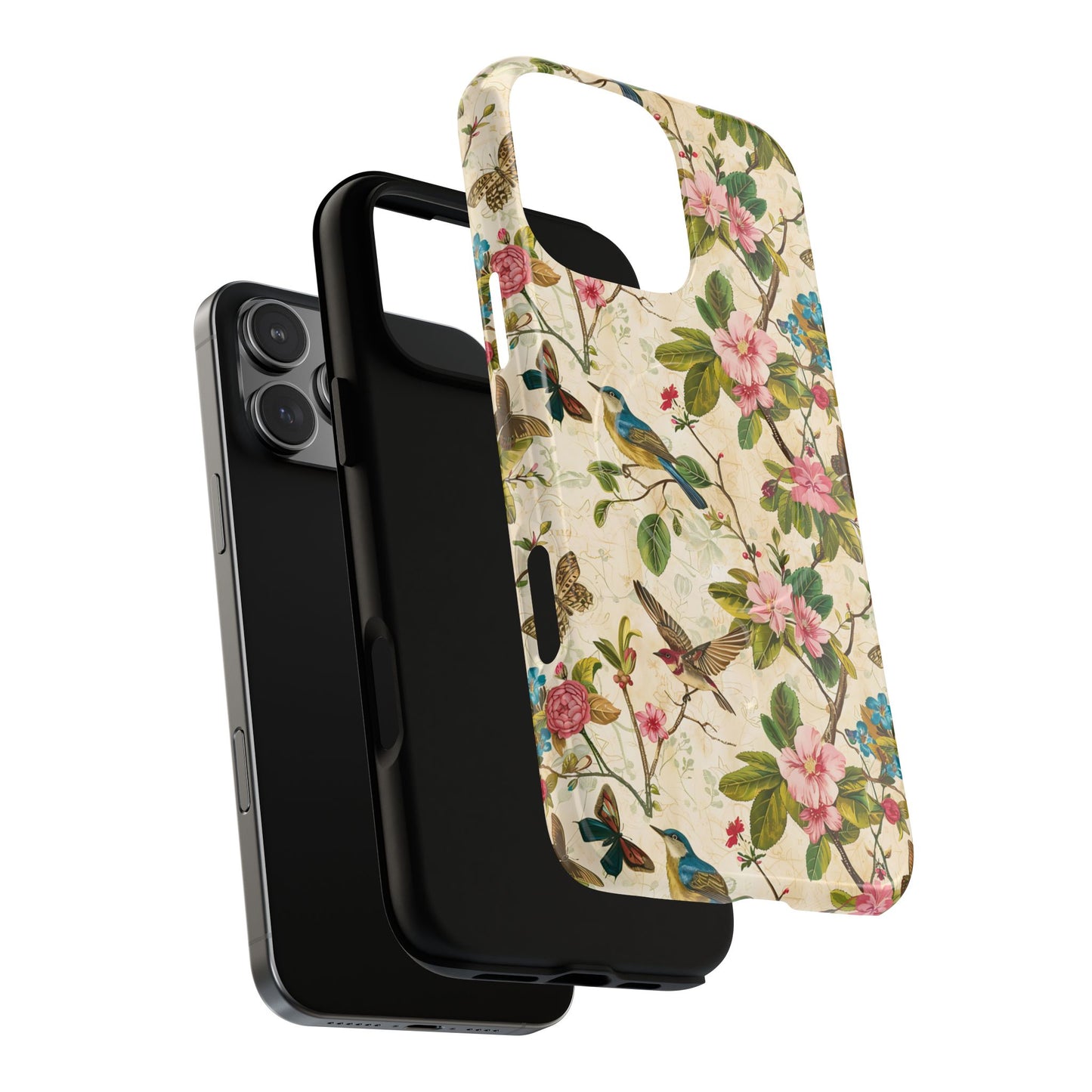 Birds Butterflies-Pink Magnetic Case