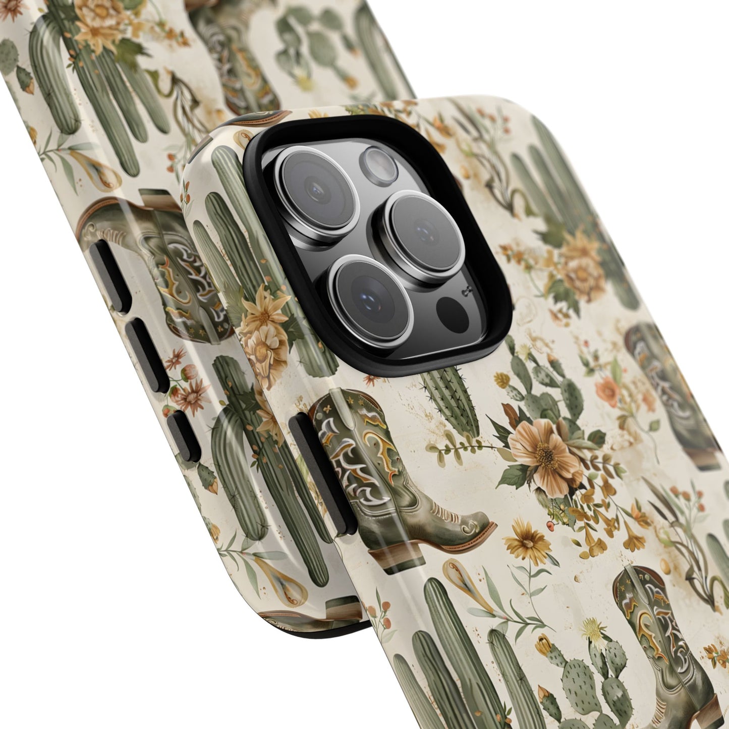 Sage Boots and Flowers Tough Phone Case