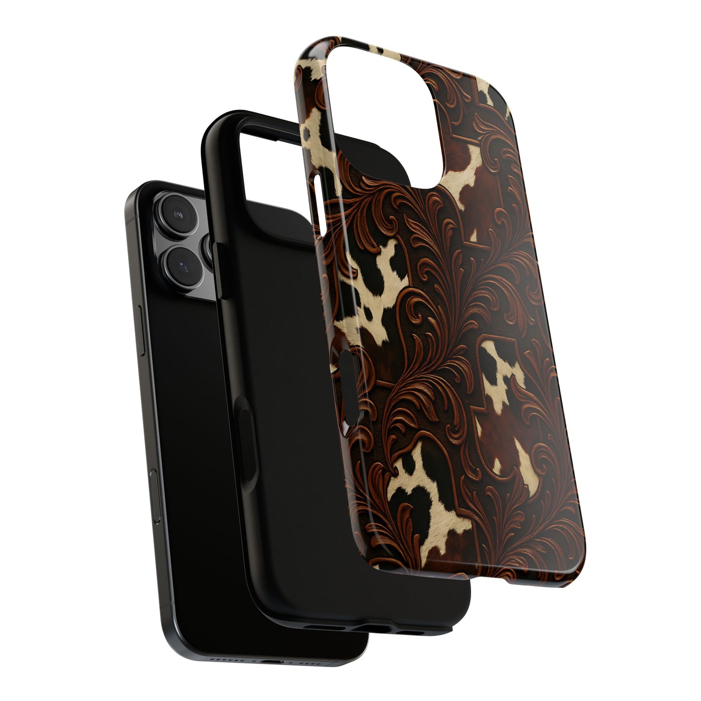 Faux Tooled Cowhide Tough Phone Case