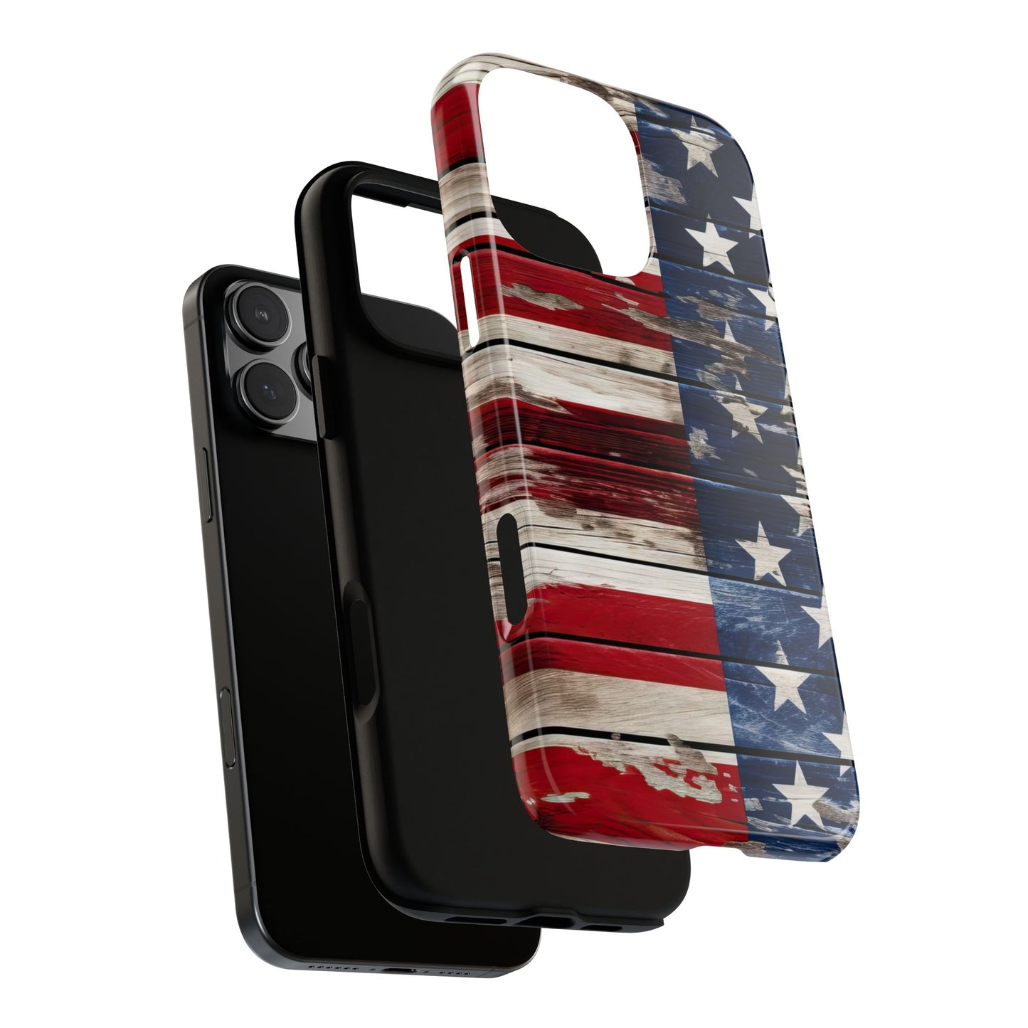 Wood Stars Stripes Patriotic Tough Phone Case