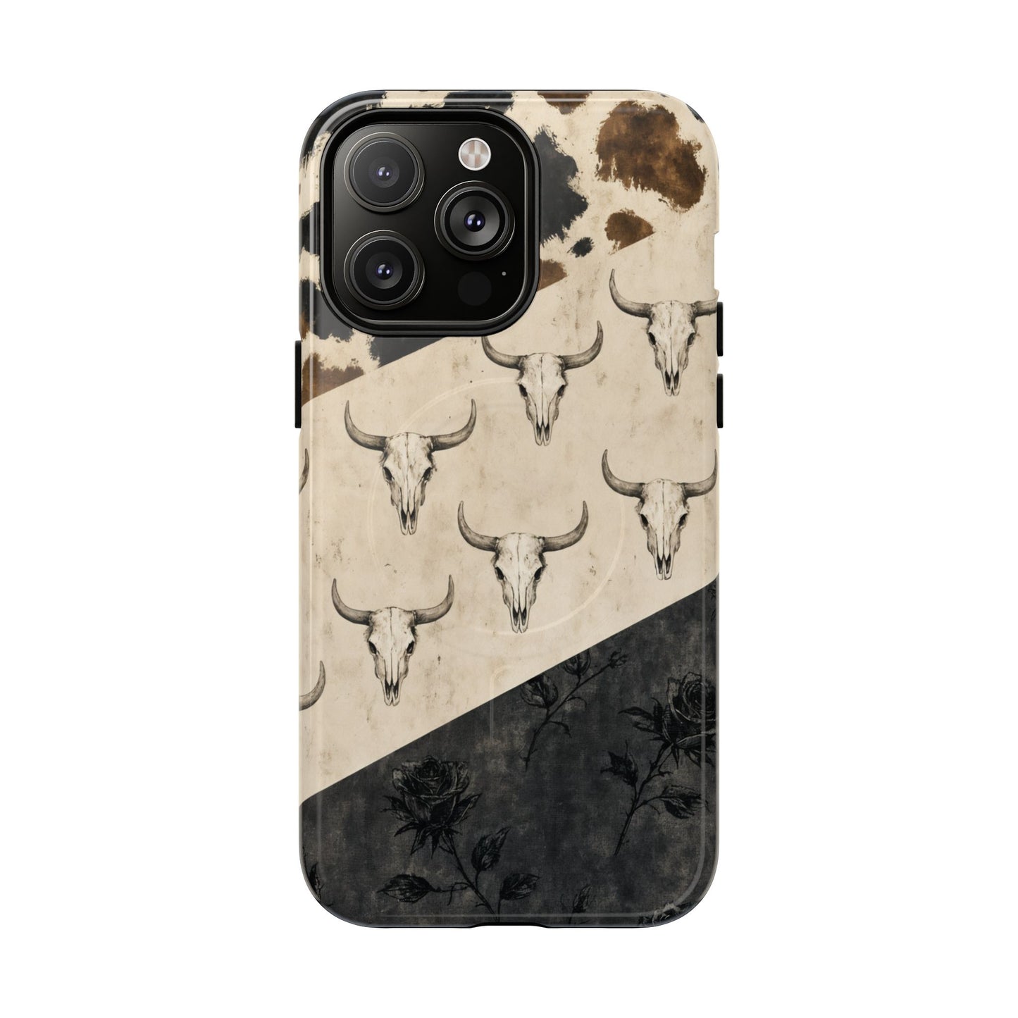 Bull Skull Rose Magnetic Case