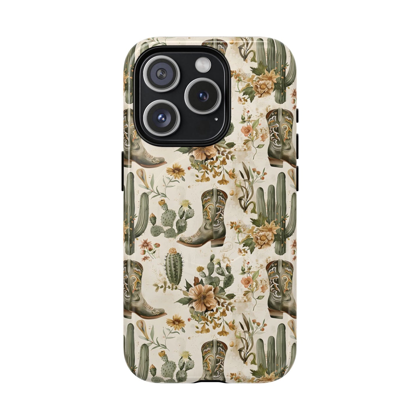 Sage Boots and Flowers Magnetic Case