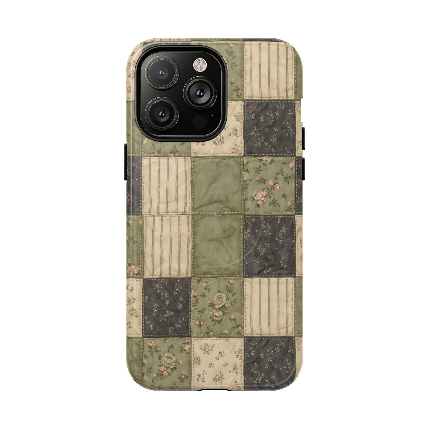 Sage Floral Patchwork Magnetic Case