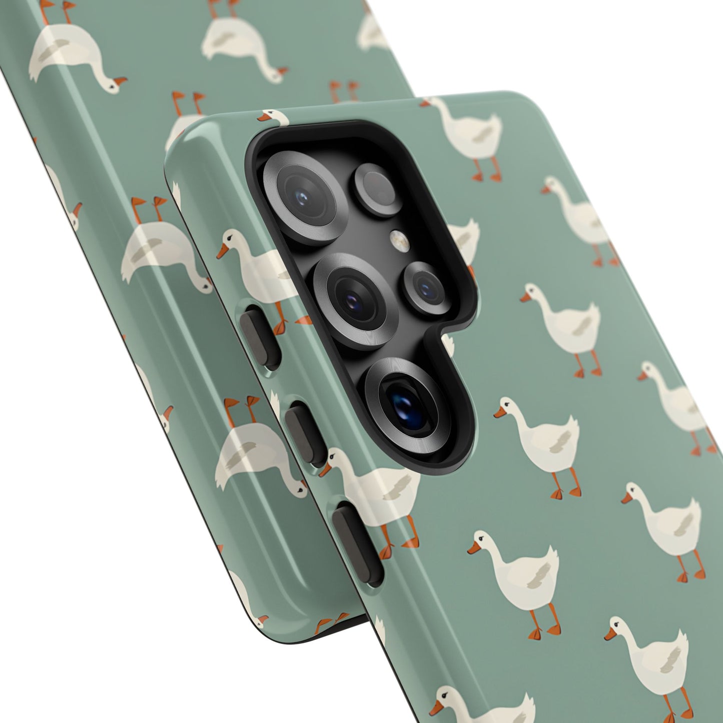 White Ducks on Teal Phone Case