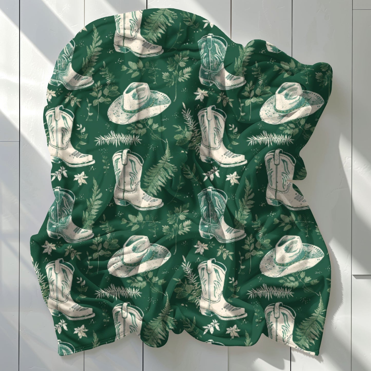 Greenery Boots Blanket