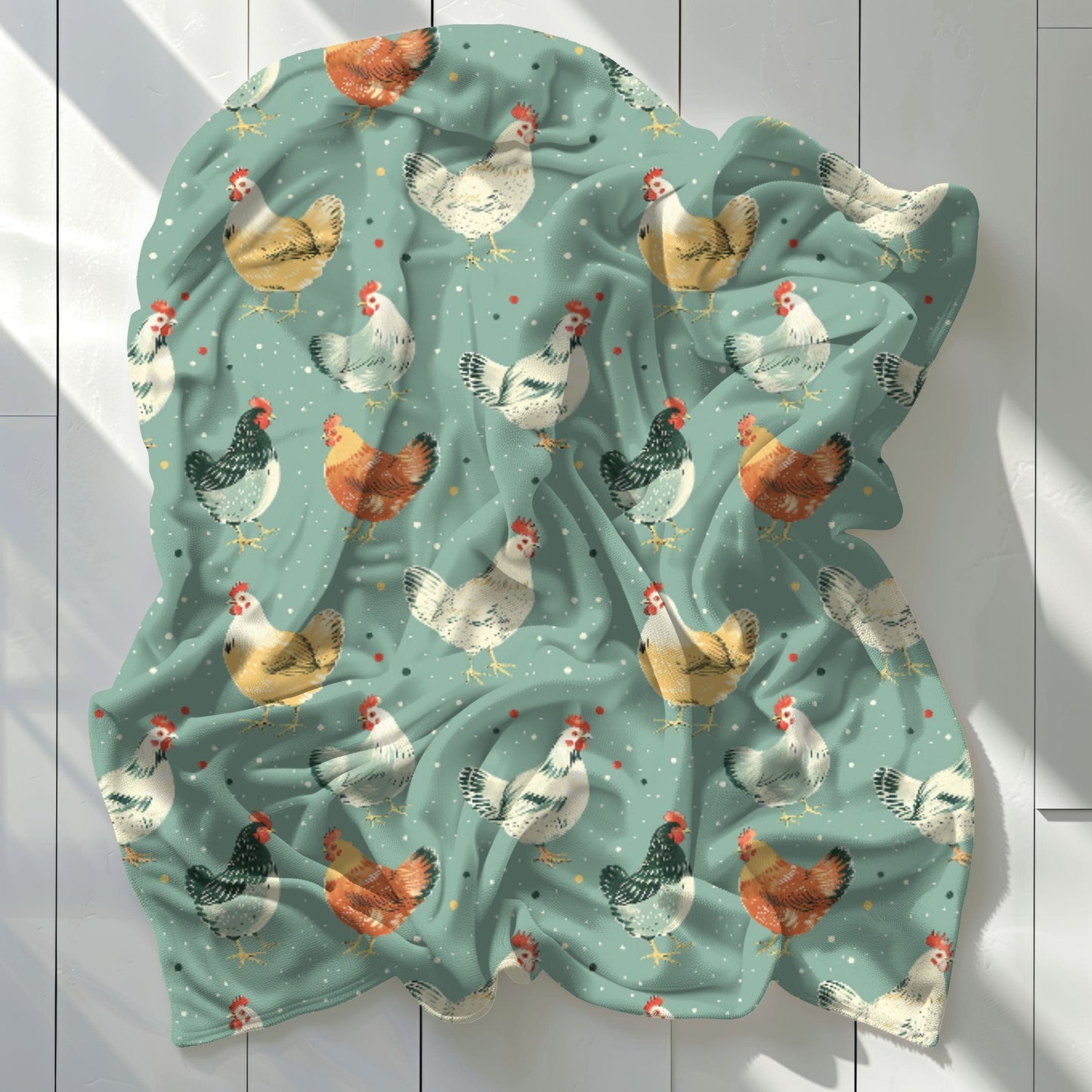 Polka Dot Chickens Blanket