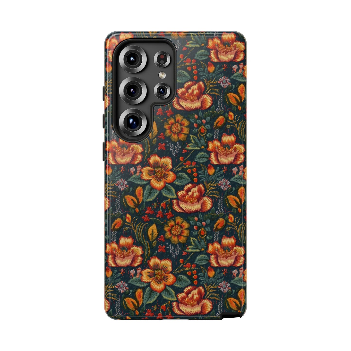 Embroidered Flowers Tough Phone Case